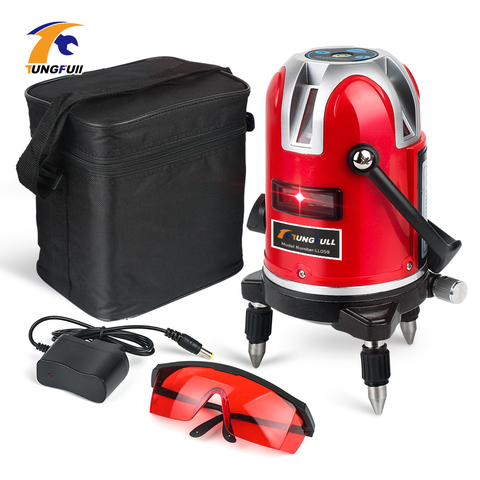 360 Automatic Self-leveling laser 5 Lines 6 Points Laser Level Horizontal and Vertical Laser Cross Line with Free Carrying Case ► Photo 1/6