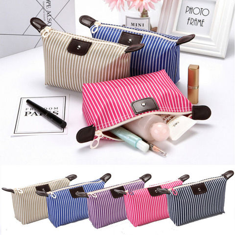 Cute Makeup Wash Storage Pencil Travel Pouch Cosmetic Bag Case Organizer Handbag Striped Cosmetic Storage Bag ► Photo 1/6