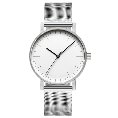 Bauhaus Minimalist Style Leather Watch Swiss Rhonda 763 Movement Minimal 36mm Stainless Steel Meshbelt Couple watch ► Photo 1/6