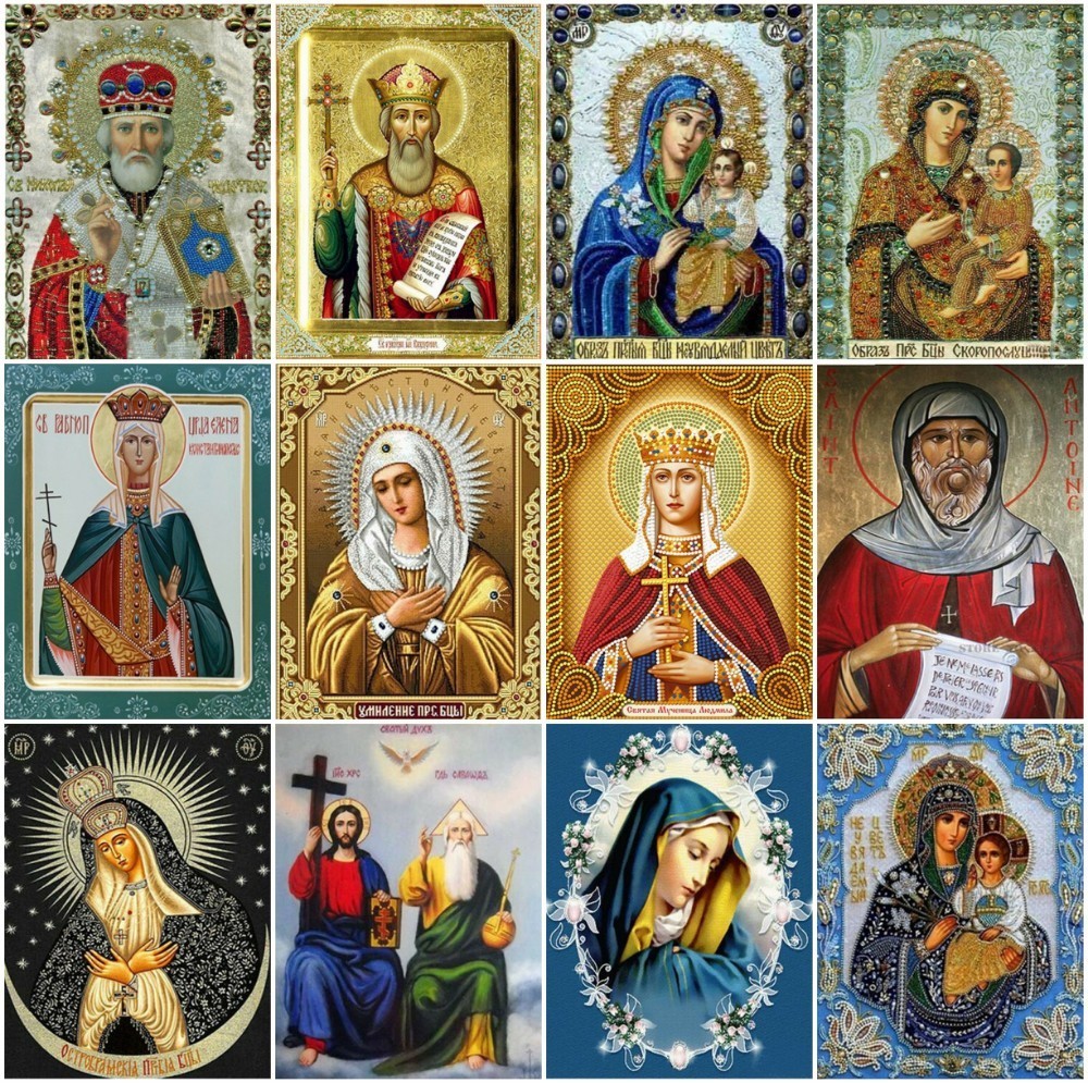5D Diamond Painting Religious Madonna Cross Stitch Mosaic Embroidery Home  Decors