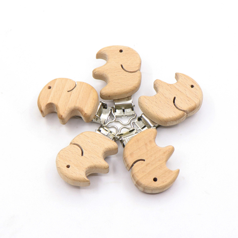 2022 New Arrival Lovely Wooden Pacifier Clip Natural Beech Wood Baby Pacifier Clips Dummy Clips DIY Pacifier Chain Accessory ► Photo 1/6