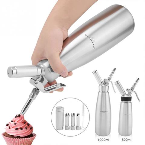 500ml/1000ml Stainless Steel Whipped Cream Dispenser Cream Whipper with 7 Three-piece Sets Nozzle ► Photo 1/6