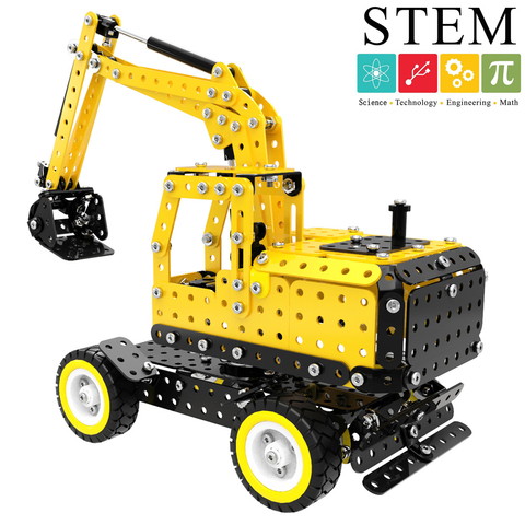 502Pcs Excavator Shape DIY Stainless Steel Metal Building Block Kit Steam Stem Toys Stacking Blocks For Kids Boys SW-007 ► Photo 1/6