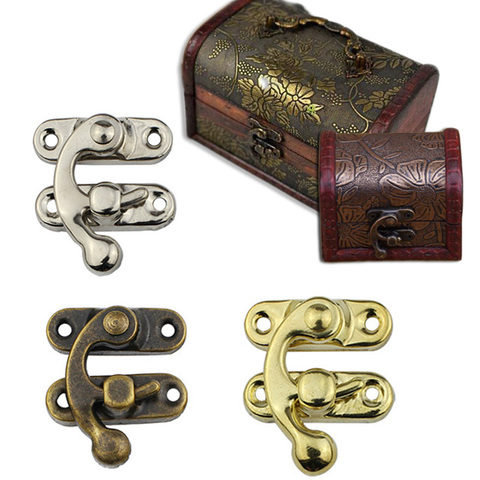 10 Pcs Hook Gift Metal Lock Decorative Hasps with screws Buckle Accessories With Screws Small Antique Home Improvement ► Photo 1/6