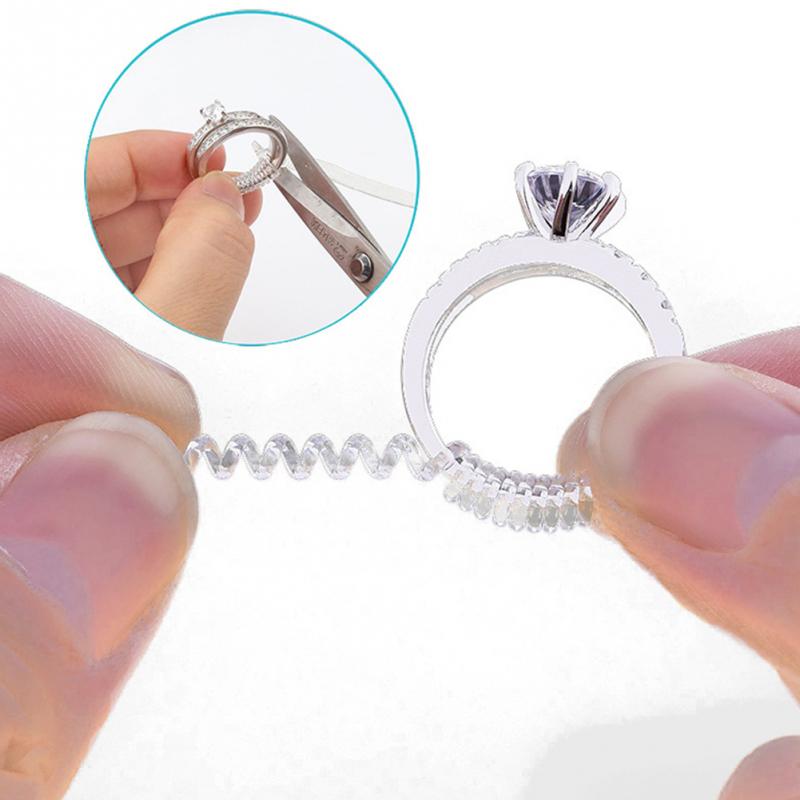 DIY Tightener Reducer Jewelry Parts Protection Transparent Spring Rope Ring Size Adjuster Resizing Tools Vintage Spiral Based ► Photo 1/6