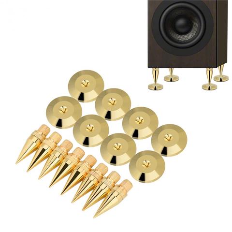 8 Pairs 6x36 MM Copper Speaker Spikes Isolation Stand + Base Pad Feet Mat speaker isolation speaker isolation pads Gold plating ► Photo 1/1