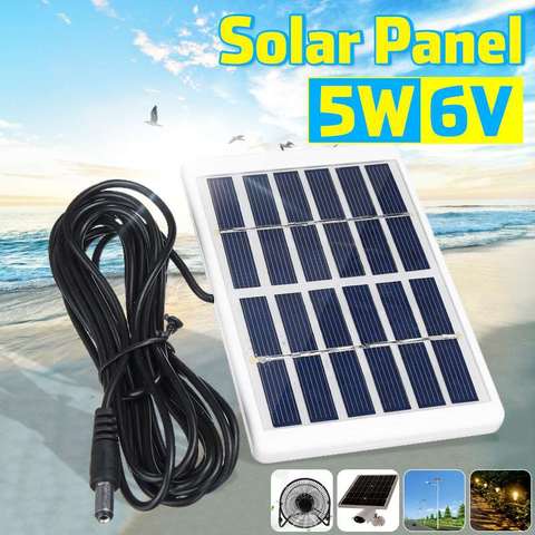 Portable 5W 6V Solar Panel Outdoor Solar Charger Panel 3 Meter Cable Climbing Fast Charger Polysilicon Tablet Solar Generator ► Photo 1/6