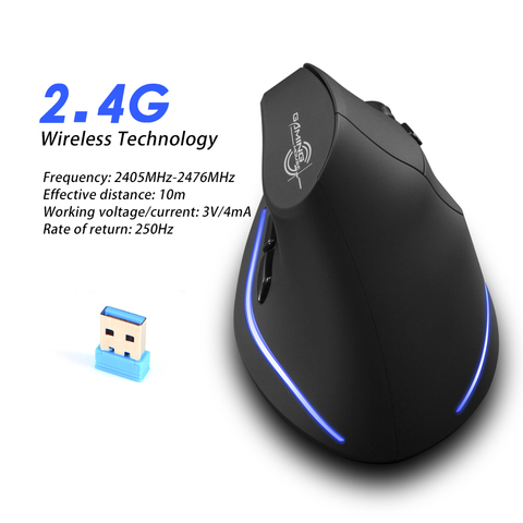 F-35 Mouse Wireless Vertical Mouse Ergonomic Rechargeable 2400 DPI Optional Portable Gaming Mouse for Mac Laptop PC Computer ► Photo 1/6