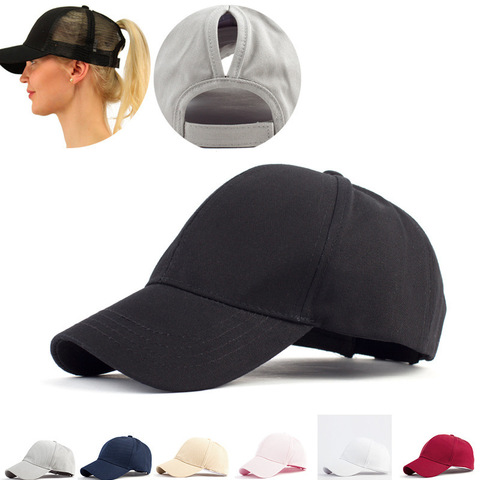 2022 Ponytail Baseball Cap Messy Bun Hats For Women Washed Cotton Snapback Caps Casual Summer Sun Visor Female Outdoor Sport Hat ► Photo 1/6