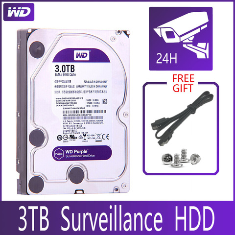 WD PURPLE Surveillance 3TB Hard Drive Disk SATA III 64M 3.5
