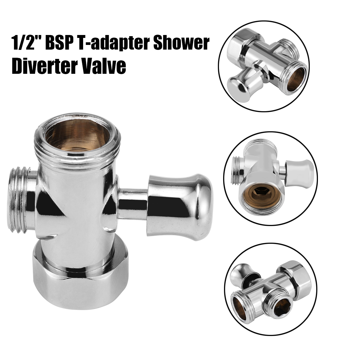 Buy Online 3 Way Shower Diverter Valve Bathroom Toilet Bidet 3 4 And 1 2 Bsp Connections T Adapter Shower Head Sprinkler Water Shunt Alitools