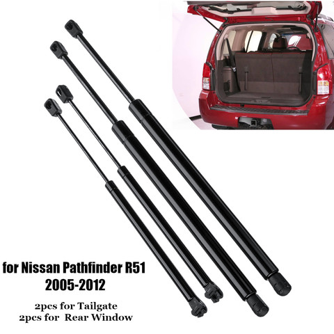 4X Rear Window Tailgate Boot Gas Spring Struts Strut  Support Rod Arm Bars For Nissan Pathfinder R51 2005 2006 2007 2008 - 2012 ► Photo 1/6