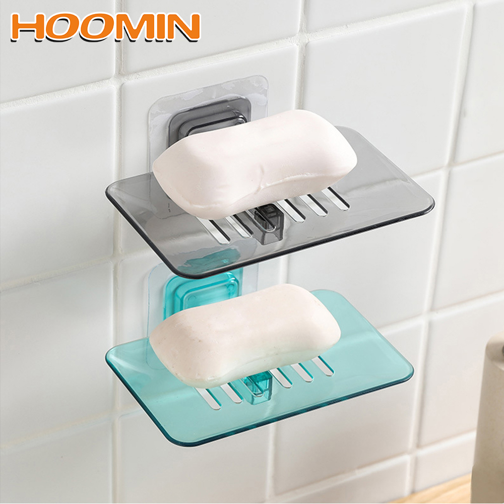 Smile Face Compact Soap Dish Suction Cup Bathroom Wall Organizer Holder White 