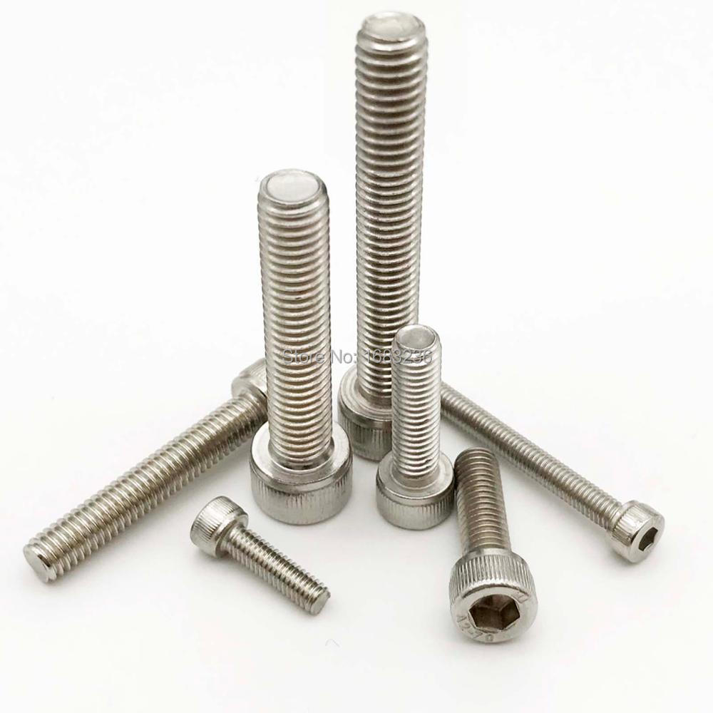 10-100pc M3 M4 M5 M6 Button Head Screw,Hex Socket Bolts  A2 304 Stainless Steel 