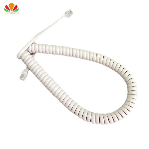 White 50cm Long type Telephone cord pure Copper wire phone volume curve Microphone 4P4C connector telephone cable handset line ► Photo 1/6