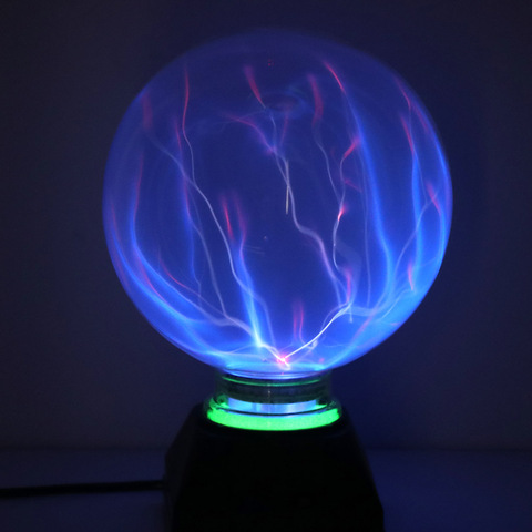 Plasma Ball Light, 6 Inches, Touch and Sound Activated Lightning