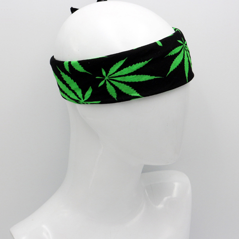 Cotton Bandana Green Leaves Black Hiphop Men Squares Neck Scarf Headband Handkerchief Headwear ► Photo 1/6