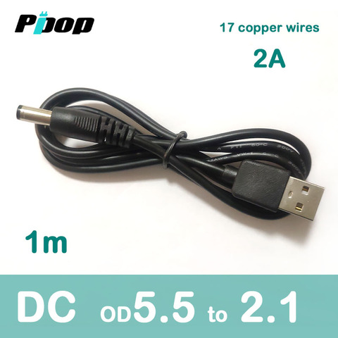 DC 5V 12V Jack 5.5mm x 2.1mm 2A 1.0M Power Cable USB 2.0 Multi Charger Connector Cable for MP3 MP4 Table lamp Tablet ► Photo 1/5