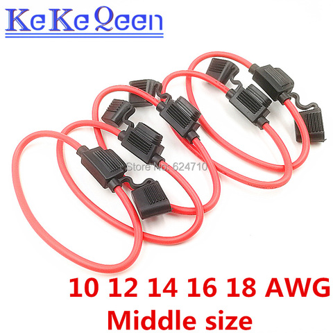 5Pcs/Lot  10 12 14 16 18 AWG Medium Car Fuse Holder Water-resistant Waterproof Automotive With Cover Inline Auto ► Photo 1/6