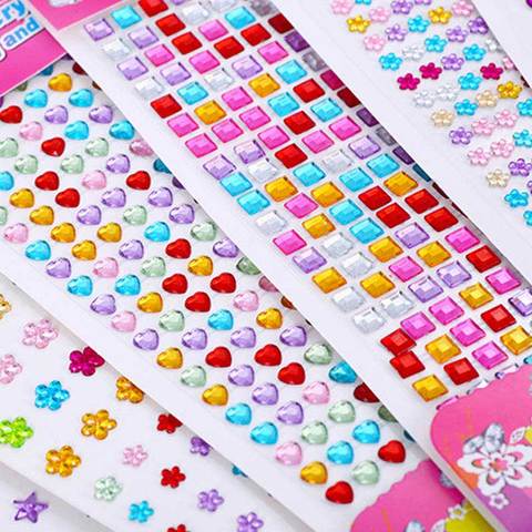 Crystal Stickers Rhinestone Decoration Mixed Color Diamond Sticker Scrapbooking Craft Sticker Mobile Phone Car Decor 1 Set ► Photo 1/6