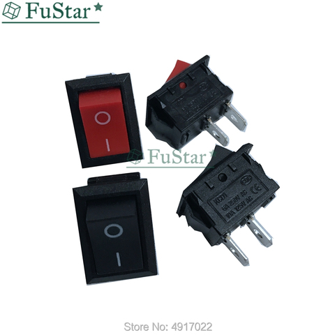 10 pcs/lot KCD1 15*10mm 2PIN Boat Rocker Switch SPST Snap-in on off Micro switch Position 3A/250V Mini  Black Red 15x10mm HOT ► Photo 1/6