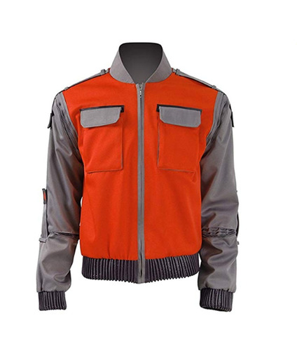 High-quality Back To The Future Cosplay Costume Jr Marlene Seamus Marty Mcfly Jacket Orange Outwear Coat Made Any Size ► Photo 1/6