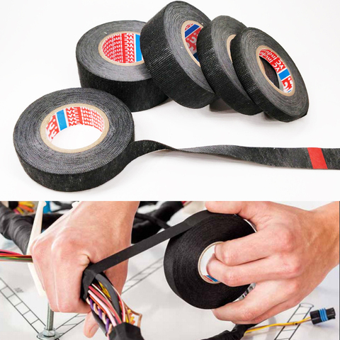 New Tesa Type Coroplast Adhesive Cloth Tape For Cable Harness Wiring Loom  Width 9/15/19/25/32MM Length15M ► Photo 1/6