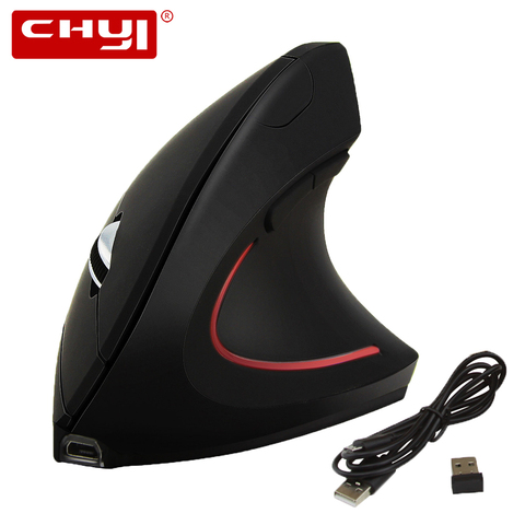 CHYI Wireless Vertical Mouse Ergonomics Computer Gaming Mice 800/1200/1600 DPI Optical Rechargeable Mause for Laptop PC Gamer ► Photo 1/6