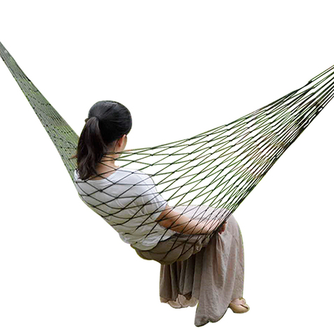 Portable Nylon Mesh Hammock Sleeping Bed For Outdoor Travel Camping Blue Green Red Hanging Folding Patio Swing Chair Furniture ► Photo 1/6