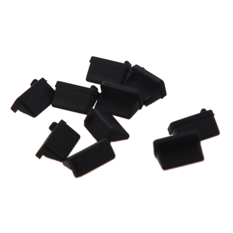 10 pcs Silicone USB port plug dustproof plug stopper protection cap black -Hot ► Photo 1/5