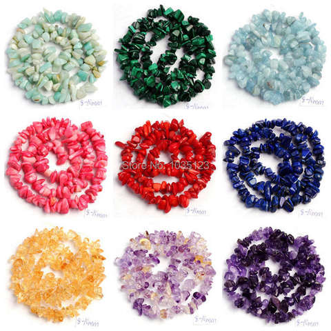 High Quality 5-8mm Chip Shape 45 Different Materials Natural Stone DIY Gems Necklace Bracelet Jewelry Loose Beads 40-43cm wj69 ► Photo 1/6