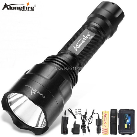 ALONEFIR high power C8 XML-T6 led flashlight T6 Upqrade Night Hiking Camping Fishing Rechargeable Waterproof floodlight ► Photo 1/6