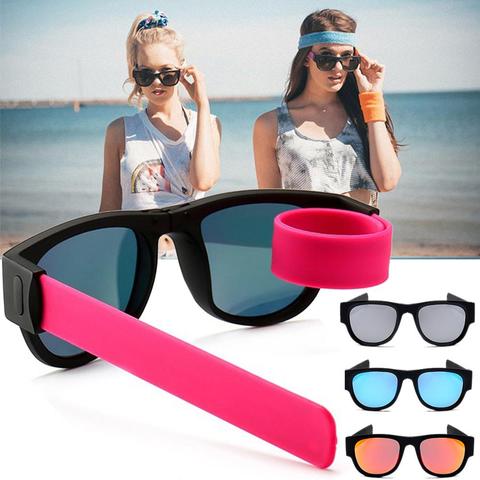 Polarized Folding Slap Sunglasses Women Wristband Sun Glasses For Men Slappable Bracelet High Quality Brand Designer ► Photo 1/6