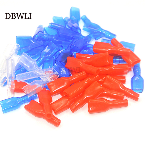 100pcs Red blue white Cover Case for 6.3mm  4.8mm  2.8mm Crimp Terminal Spade Connector ► Photo 1/4