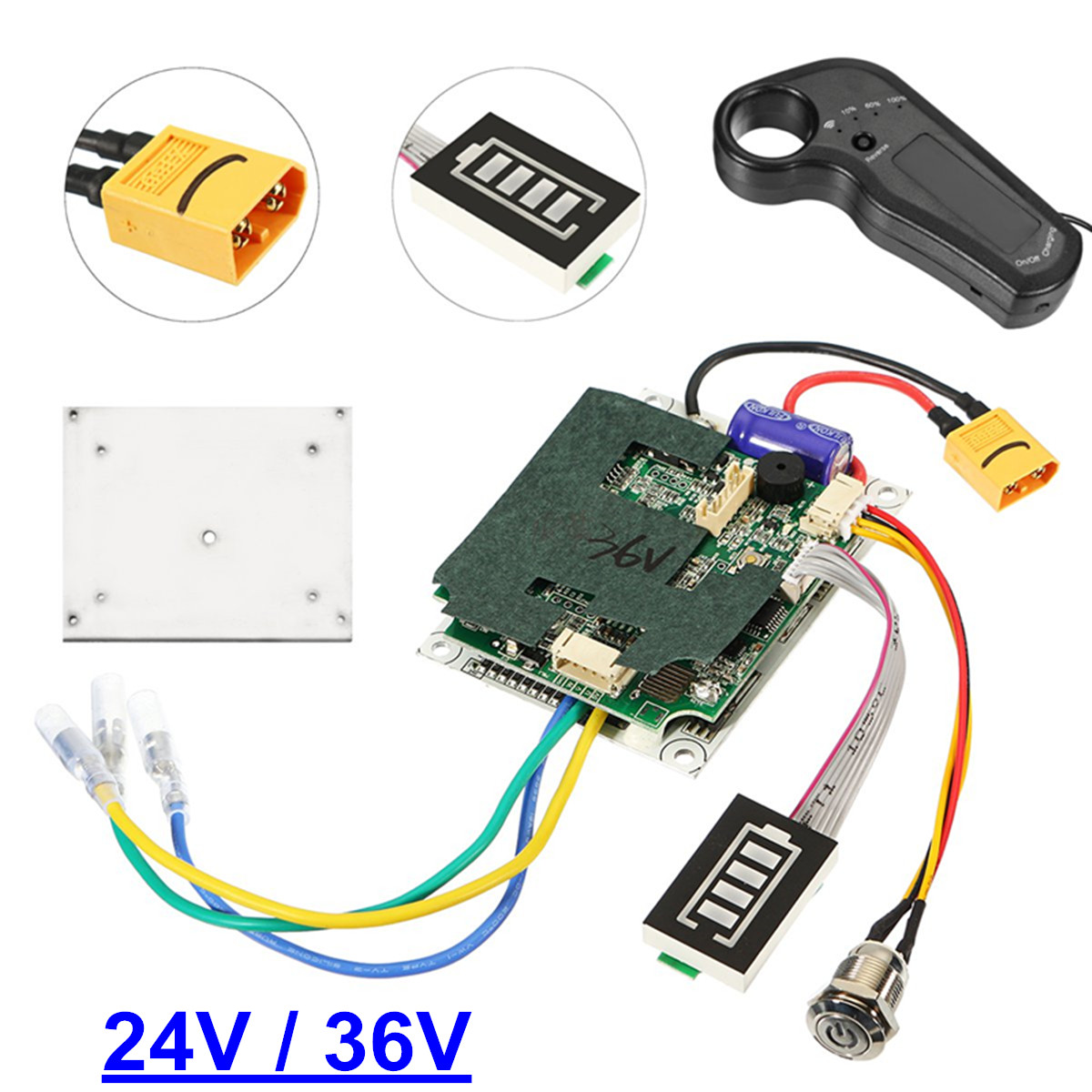 Upgraded 24V/36V Dual Drive Controller ESC Substitute for Electric Skateboard 
