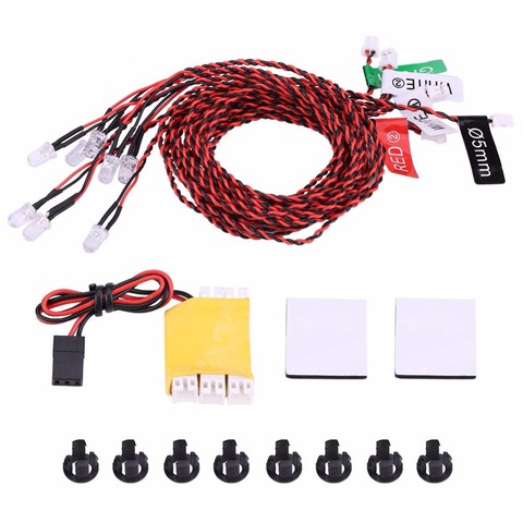 2022 RC Lights 8 LED Lighting System Kit Simulation Flashing Lights With Control  Box RC Accessories For RC Airplane Helicopter ► Photo 1/6
