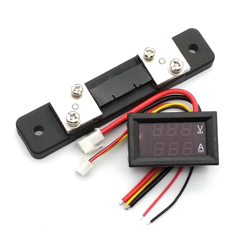 Mini Digital Voltmeter Ammeter DC 100V 10A 50A 100A Amp Volt Current Meter Tester 0.28