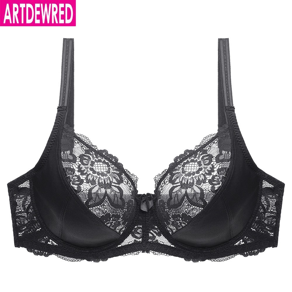 New Lace Perspective Bra Women Sexy Lingerie Underwire Embroidery Floral  Bralette Plus Size C D E 80 85 90 95 100 105 - Price history & Review, AliExpress Seller - artdewred Official Store