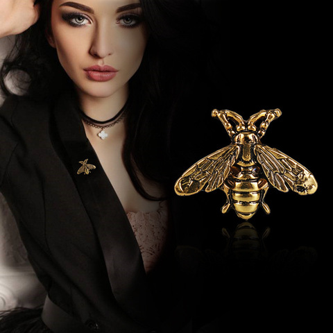 Insect Bee Pins Brooches For Women Clothes Vintage Silver Gold Color Luxury Women Pins And Brooches Jewelry ► Photo 1/6