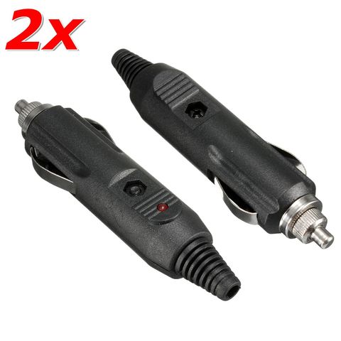 2 pcs 12V 24V Male Car Cigarette Lighter Socket Plug Connector 5A With Red  LED & Fuse New - Price history & Review, AliExpress Seller - Langding  Record Store