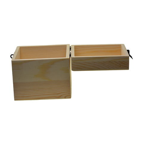 Large Wooden Box Storage Plain Wood Jewel Box With Lid Lock 120x120x120mm ► Photo 1/5