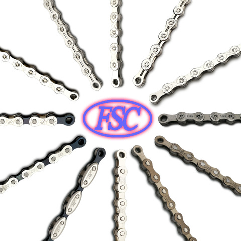 FSC High Quality Bike Chain 1,6,7,8,9,10,11 Speed for MTB/Road Bike 100L/114L/116L /Full hollow half hollow Cheap bicycle chains ► Photo 1/5