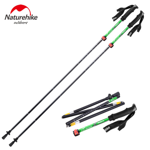 Naturehike 1Pcs lightweight Five Section Fold Walking Stick Ultra light 7075 Sponge Handle Professional Lock Trekking Pole NH15A ► Photo 1/6