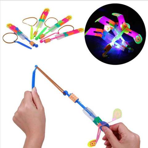 5 Pcs Led Lighting Up Luminous Toy Flying slingshot Flying Toys Toys Xmas Decor light Quickly fast catapult ► Photo 1/6