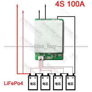 4S 12V BMS 100A LiFePo4 Lithium iron battery protection board w balance charging ► Photo 1/4