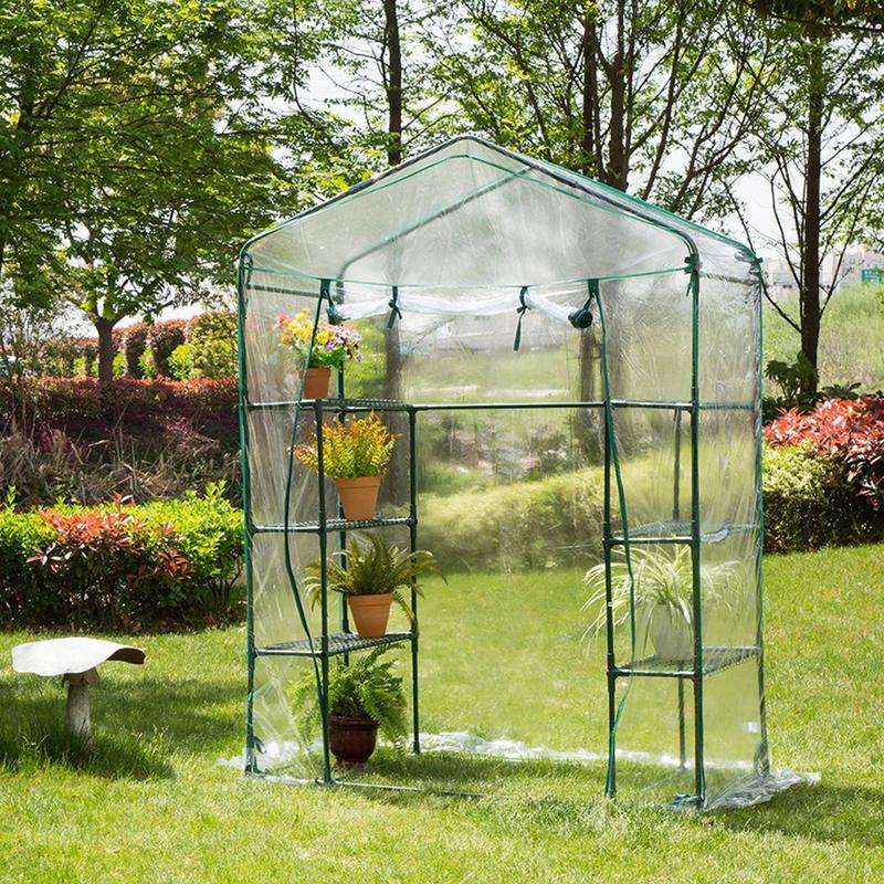 Roof Garden Greenhouse Cover Durable House Flower Plant Warm Shelf Shed PVC 