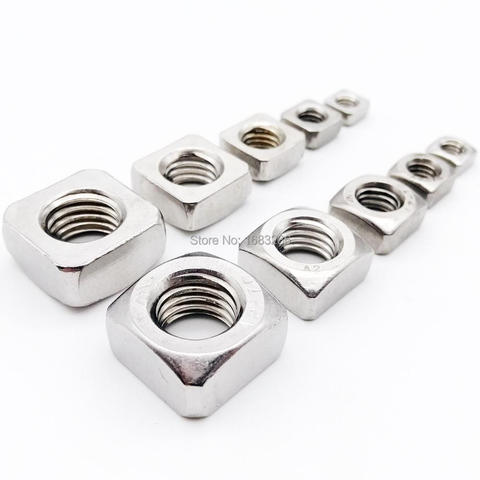 5/10/50pcs M3 M4 M5 M6 M8 M10 M12 DIN557 GB39 304 A2-70 Stainless Steel Metric Threaded Square Nut ► Photo 1/6