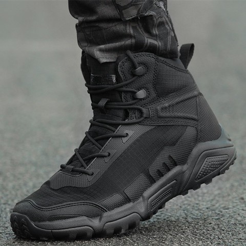 Outdoor Camping Waterproof Wearproof Hiking Shoe Men Climbing Hunting Lightweight Breathable Army Tactical Training Combat Boots ► Photo 1/6