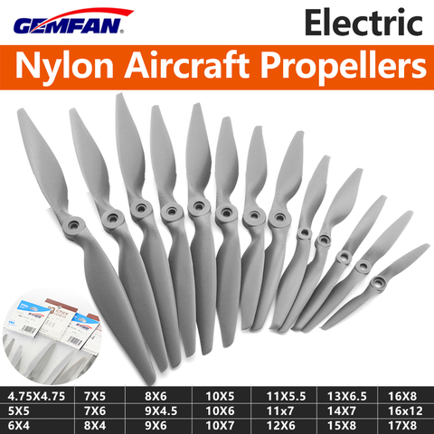 4pcs/lot Gemfan Apc Nylon Propeller 4.75X4.75/5X5/6X4/6X5.5/7X5/7X6 Props For RC Model Airplane ► Photo 1/6