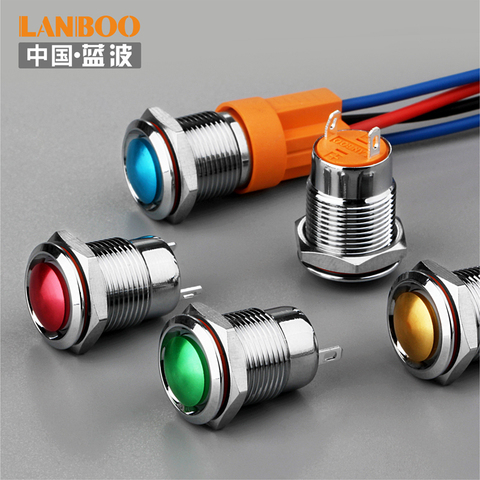 12mm mini pushbutton switch with momentary or Latching switch with multi-color oxide head ► Photo 1/6